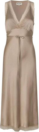 Lollys Laundry Clari LL Midi Jurk - Dames - Casual kleedjes - Beige - 2XL - Polyester - Kleedjes