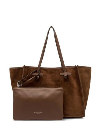 Gianni Chiarini Marcella knotted-handles suede tote bag - women - Suede/Leather - One Size - Brown
