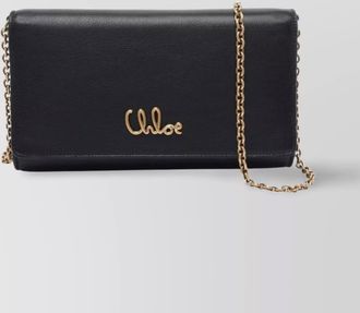 Chloé leather clutch with removable chain strap