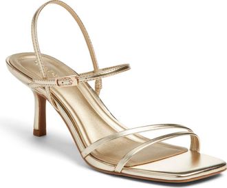 Open Edit Rania Square Toe Sandal in Gold Metallic at Nordstrom, Size 8.5