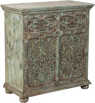 Wanderlust Deco Aparador de madera verde 90x40x90