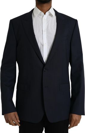 Dolce & Gabbana Dark Blue Wool Single Breasted Coat Mens Blazer