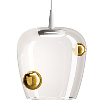 Zafferano Zafferano Lampada A Sospensione Bilia Led 8w 3000k Bianco Bronzo In Vetro Borosilicato Soffiato A Bocca Diametro 27 Cm Design Moderno Ed Elegante