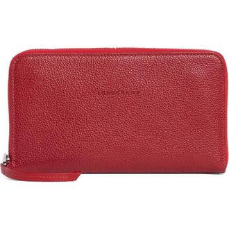 Longchamp Leather Zip Wallet in Vermilion at Nordstrom Rack