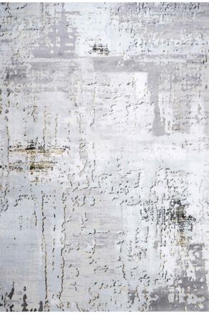 Kukoon Grey Gold Metallic Distressed Abstract Rug in Metallic Gold | Size: 240 cm x 330 cm