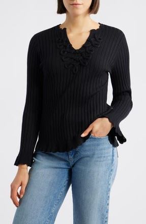 Wit & Wisdom Soutache Rib Sweater in Black at Nordstrom Rack, Size X-Large