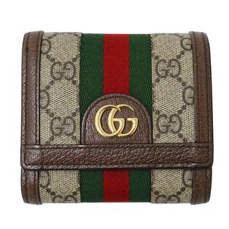 Gucci Beige Brown Gg Supreme Wallet (Bi-Fold) (Pre-Owned)