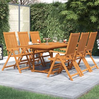 vidaXL Juego De Comedor De Jard&iacute;n 7 Piezas Madera Maciza De Acacia Vidaxl