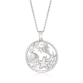 Ross-Simons Sterling Silver Sea Life Pendant Necklace