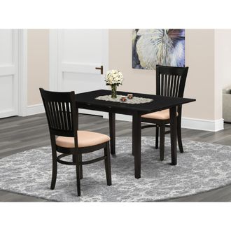 East West Furniture Dining Table- Dining Chairs, NOVA3-BLK-C