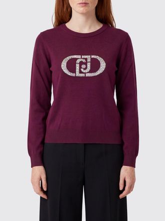 Liu Jo Maglia girocollo in misto viscosa con logo di strass