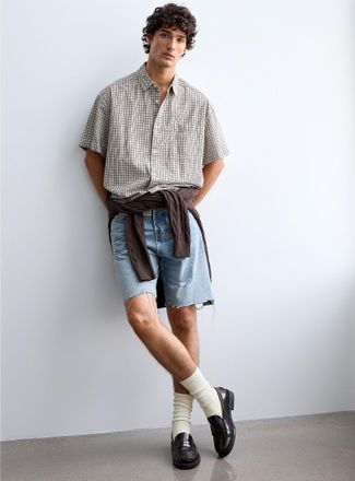 Jack & Jones Mens Worn denim Bermuda Shorts