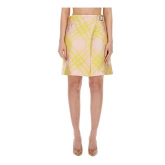 Burberry Short Skirts, female, Multicolor, Size: 2XS Embroidered Cotton Blend Skirt