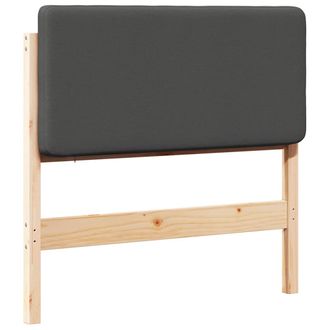 vidaXL Testiera Imbottita Marrone E Grigio Scuro 100 Cm Pino Massello Vidaxl