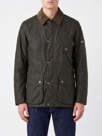 Barbour Giacca Line in cotone cerato con colletto in velluto
