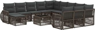 vidaXL Conjunto De Sof&aacute;s De Jard&iacute;n 13 Uds. Gris Rat&aacute;n Sint&eacute;tico Vidaxl