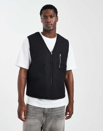 Asos Gilet imbottito nero trapuntato