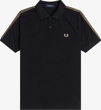 Fred Perry Mens Fred Perry M2304 Cross Tape Polo Shirt - Black - Size: 42