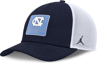 Nike Jordan Mens North Carolina On-Field Rise Engineered Jordan Brand College Trucker Adjustable Hat in Blue | JC97044PNCN-RMZ
