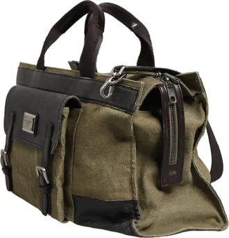 Dolce & Gabbana Military Green Two Tone Tote Duffel Shoulder Borse Mens Bag
