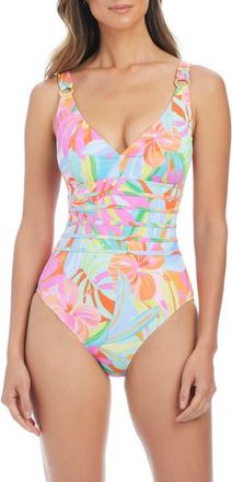 Bleu Rod Beattie Tonal Binding Underwire One-Piece Swimsuit in Multi at Nordstrom, Size 12