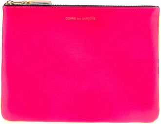 Comme Des Gar&ccedil;ons Super Fluo Leren Portemonnee - Dames - Portefeuilles - Roze - ONE Size - Leer - Accessoires