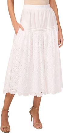 1.State Eyelet Embroidery A-Line Cotton Skirt in Ultra White at Nordstrom Rack, Size X-Large