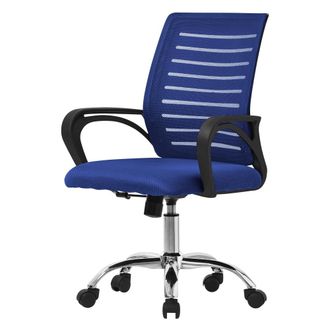 ML Design Silla de oficina ergon&oacute;mica azul con resposabrazos