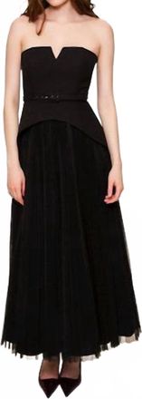 Hutch Lilibet Strapless Maxi Gown In Black