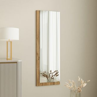 Dmora Espejo Solbiate, Forma Rectangular, Tipo De Pared, Estructura Transparente, 40x120h Cm Color Nogal Marr&oacute;n