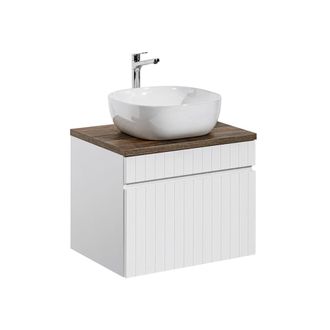 Petits Meubles Mueble lavabo individual 60cm y madera tableros laminados blanco