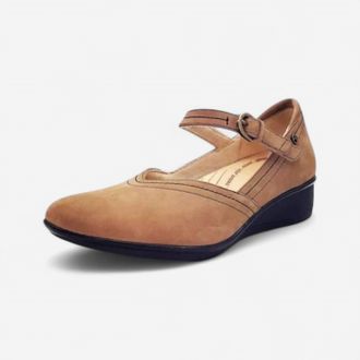 Revere Comfort Shoes Womens Narita Mary Jane Shoes In Toffee Nubuck