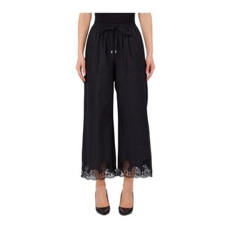 Liu Jo Cropped Trousers, female, Black, Size: XL Cropped Trousers