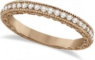 Allurez Milgrain & Filigree Diamond Wedding Band 14kt Rose Gold (0.20ct.)