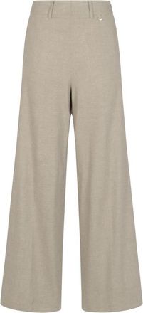 Herno Geweven damesbroek - Dames - Wijde Broeken - Beige - L - Polyester - Broeken
