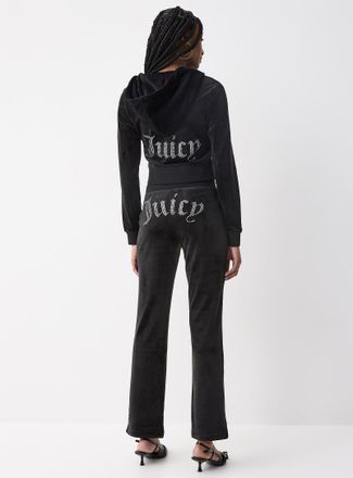 Juicy Couture Womens Diamond logo velvet pant