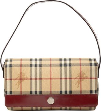 Burberry Pre-owned Burberry Haymarket Check Coated Canvas Shoulder Bag Ladies T-03-1