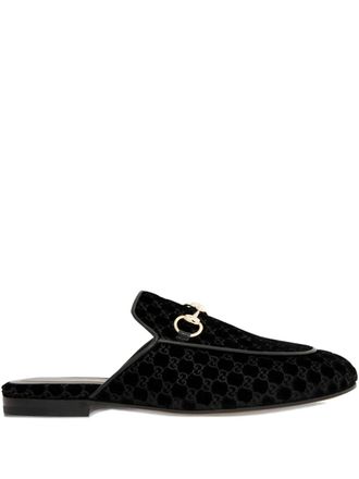 Gucci horsebit velvet mules - Black