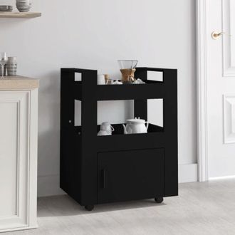 vidaXL Vidaxl - Carrito De Cocina Madera Contrachapada Negro 60x45x80 Cm