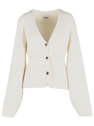 Khaite Scarlet Ivory Cashmere Cardigan
