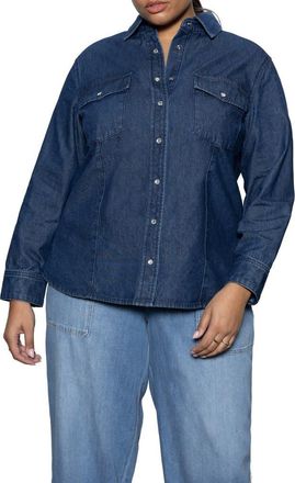 Sanctuary The Denim Western Shirt in Blue Slate at Nordstrom Rack, Size 2X