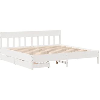 vidaXL Vidaxl - Estructura De Cama Sin Colch&oacute;n Madera Maciza Blanca 200x200 Cm