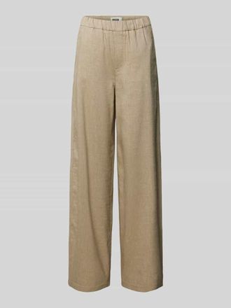 Drykorn Drykorn Straight Leg Leinenhose mit elastischem Bund Modell CONSIDER in Beige, Gr&ouml;&szlig;e 26/34