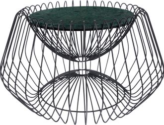 Kayoom Beistelltisch »Malibu 325, Beistelltisch mit edler Marmorplatte« 1 Stk. tlg. ø-Marmorplatte: ca. 37 cm, angesagtes Metalldesign, pflegeleicht