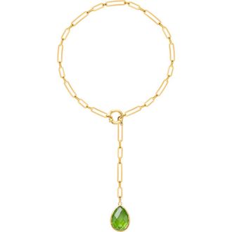 Gabi Rielle Prasiolite Lariat Necklace in Green/Gold at Nordstrom Rack