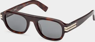 Ermenegildo Zegna 52mm Acetate Round Sunglasses