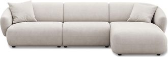 Castlery Auburn Chaise Sectional Sofa Right Facing Customized, (Performance Fleece) Cream, Spill Resistant, Modular for Sofas by Castlery