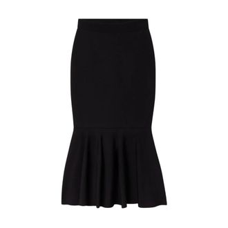 Stella McCartney Compact Knit Flared Midi Rok - Dames - Midirokken - Zwart - S - Polyester - Rokken