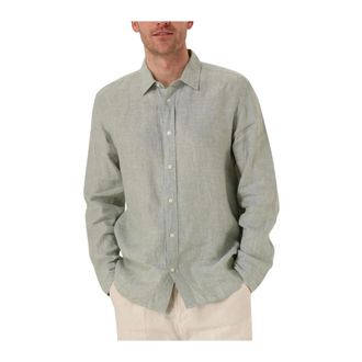 Selected Slhregkylian Mix LS Shirt - Heren - Casual Overhemden - Groen - S - Katoen - Overhemden