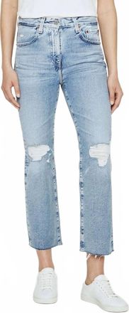 AG - Adriano Goldschmied Kinsley High Rise Crop Boot Jean In 23 Years Morning View Destruct